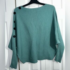 Faith & Zoe Teal Button-Detail Top